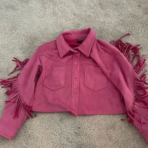 hot pink cowgirl fringe jacket